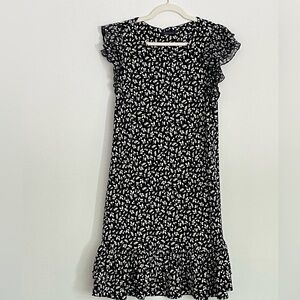 Women’s Floral Black and White midi Dress